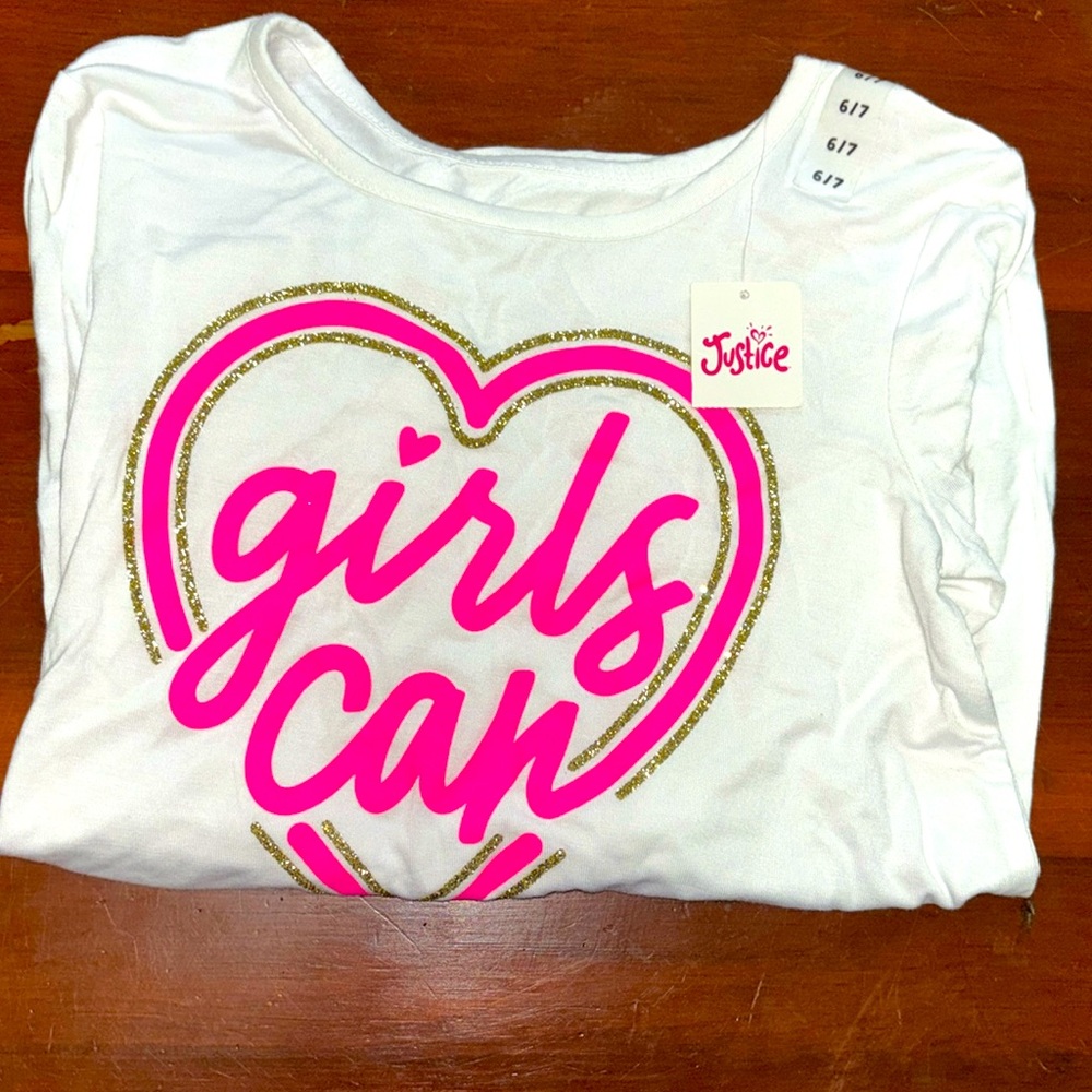 Girls Justice, long sleeve size 6/7. New with tags.